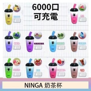 NINGA奶茶杯可充电一次性電子煙6000口